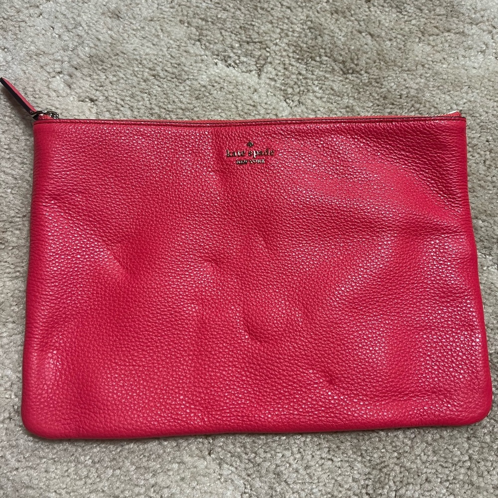 Kate Spade Vibrant Salmon Leather Wristlet
